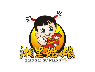 楊福的湘里姑娘人物卡通logo設(shè)計