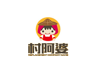 鐘炬的村阿婆卡通形象logologo設(shè)計(jì)