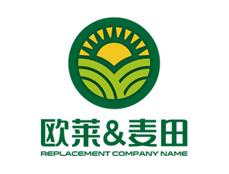 鐘炬的歐萊&麥田烘培店logologo設(shè)計(jì)