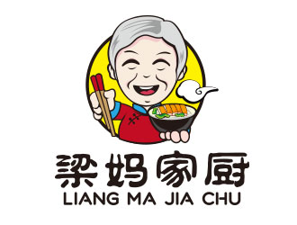 梁媽家廚餐飲連鎖商標(biāo)logo設(shè)計(jì)