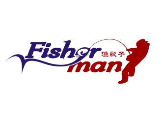 楊占斌的漁歌子 Fisherman釣魚漁具商標(biāo)logo設(shè)計(jì)