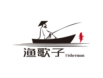 孫金澤的漁歌子 Fisherman釣魚漁具商標(biāo)logo設(shè)計(jì)