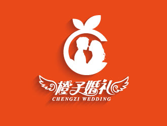 連杰的橙子婚禮logo設(shè)計