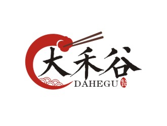 曾翼的大禾谷中式快餐標(biāo)志設(shè)計logo設(shè)計