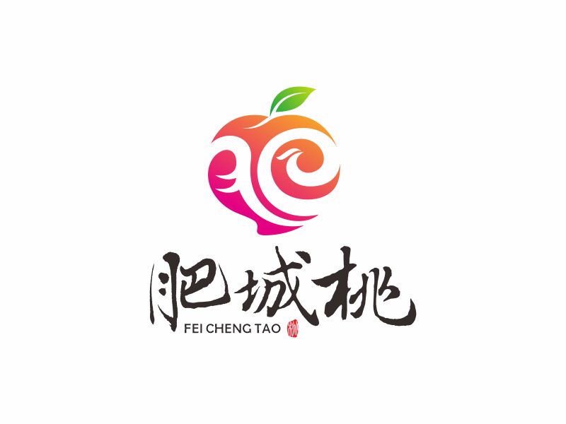 何嘉健的肥城桃logo設計