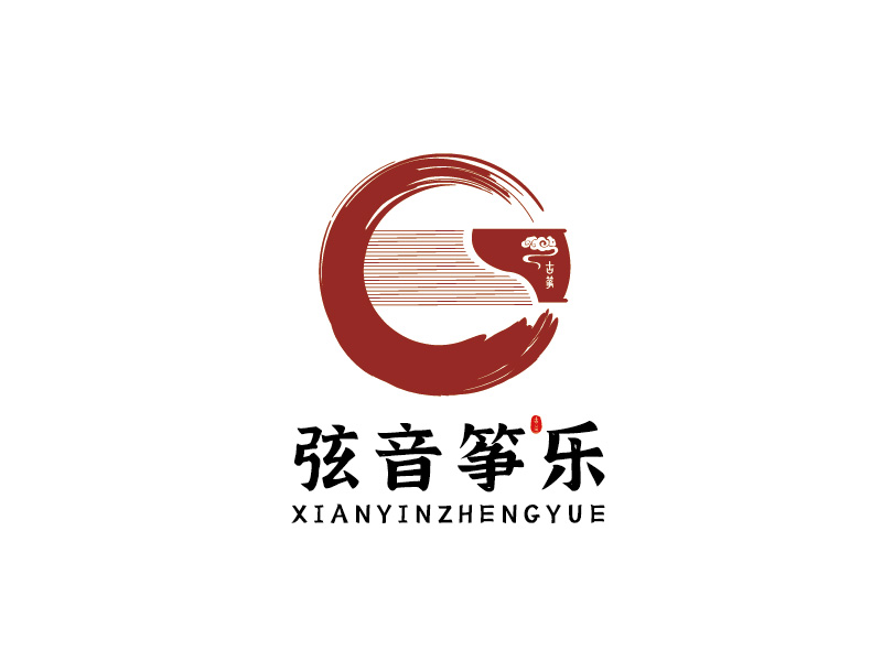 李寧的弦音箏樂(lè)古箏培訓(xùn)學(xué)校logo設(shè)計(jì)