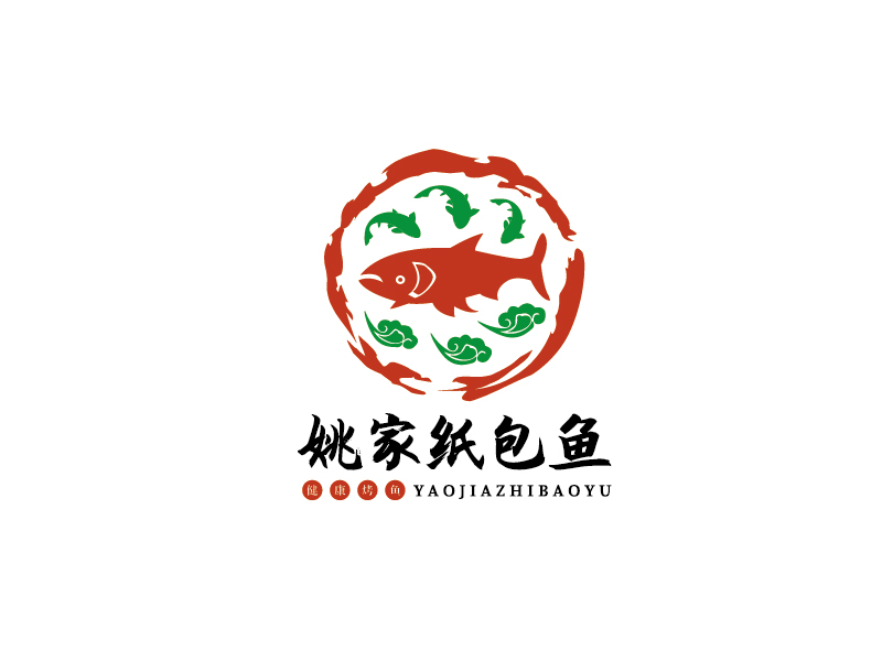 李寧的姚家紙包魚logo設計